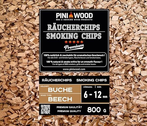 PINI 800 g de virutas de ahumar de haya de 6 a 12 mm