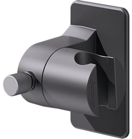 xolear Duschkopfhalterung ohne Bohren, Universal Verstellbarer Brausehalter Bad mit 360° Drehbar Brausehalter für Handbrause, Starker Kleber Wandmontage Keine Spur für die Wand Badezimmer, Gun Grey