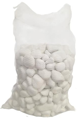 Saco Piedra Decorativa Blanca Canto Rodado 24-40 mm 20 kg – Ideal para Jardines, Macetas, Caminos y Paisajismo Exterior