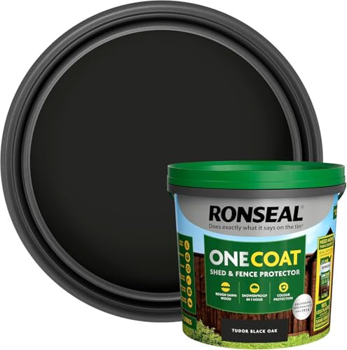 One Coat Fence Life Paint – 5L Tudor Black Oak – Durable, Weatherproof Wood Paint for Fences & Sheds – One Coat Coverage – Fade-Resistant, Quick-Drying Outdoor Protection