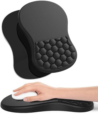 XFSRG Alfombrilla Ratón Ergonómica con Soporte para Muñeca Antideslizante Almohadilla Ratón para Oficina y Gaming (Negro)