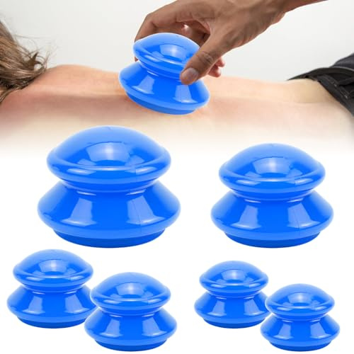 6 Stück Schröpfgläser Silikon Set, Silikon Schröpfen Tassen für Ganzkörpermassage - Schröpfen Therapie Gerät mit 4 Größen, Anti Cellulite & Schmerzlinderung