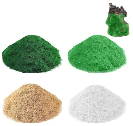 pclapora 4 Pièces Herbe Modelisme, 3.0mm Fausse Herbe Maquette, Static Grass Powder, Model Railway Layout Grass, Poudre d'herbe pour DIY Déco Paysage Jardin, Modelage Table de Sable