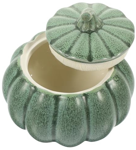 COLLBATH Cuenco de Cerámica con Tapa Forma de Calabaza Diseño Decorativo para Sopa y Guisos Resistente y para Hogar Restaurantes y Fiestas