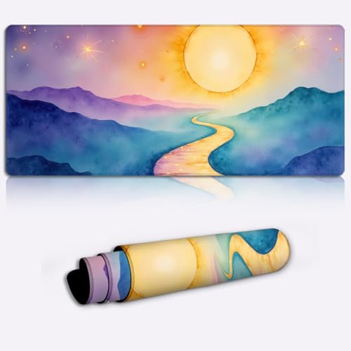 sunrise mountain journey Gaming Mouse Pad Non-Slip Rubber Base Pad Office Home Novelty Printed Desk Accessory Laptop Desktop Printed Art Ergonomic 600 * 350 * 4mm
