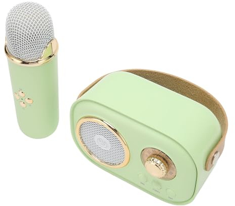 Cryfokt Ensemble de Haut-parleurs de Microphone sans Fil Portable, Mini Système de Micros Rechargeables pour Les Fêtes, Haut-Parleur Flash USB