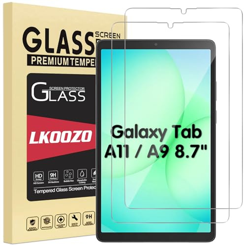 LKOOZO 2 Pack Screen Protectors for Samsung Galaxy Tab A11 / A9 8.7 Inch | Tempered Glass, HD Screen Protector, Scratch-Resistant