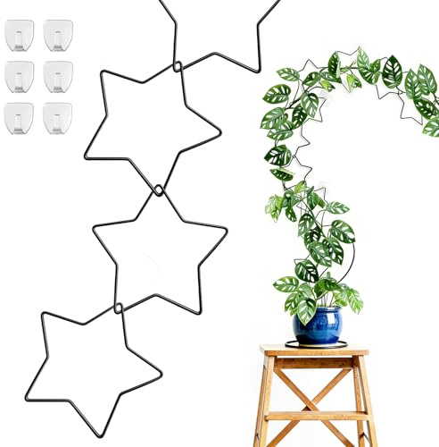 YHNDECO 18PCS Kettenspalier für Kletterpflanzen, Rankgitter für Kletterpflanzen,Pflanzenrankenstütze, Rankhilfe DIY, Rankhilfe Wand für Kletterpflanzen mit 6 Wandhaken für Ranken, Pothos