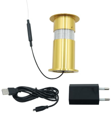 Grobo Mirilla del visor de puerta, cámara del visor del ojo de la puerta WiFi con Visión nocturna con Detección de movimiento bidireccional, cámara del agujero Dooreye (dorado)