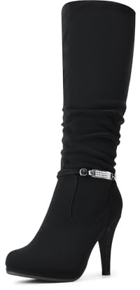 DREAM PAIRS Women's Knee High Platform Heel Boots,Size 11,Black,SARAH