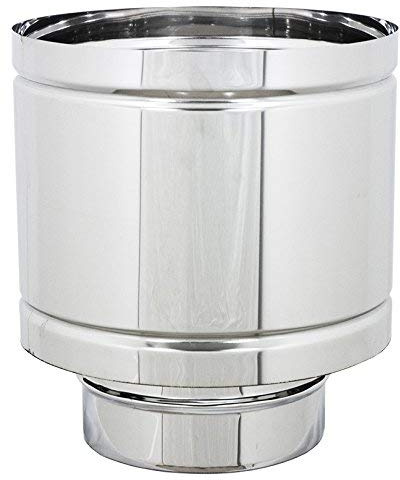 Terminale canne fumarie 4 venti in acciaio inox con base tonda (DN 100)