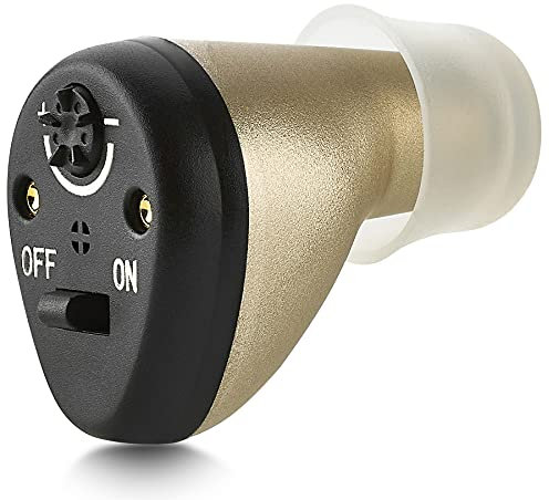 Seniors and Adults, Rechargeable CIC Complete-in-Canal Nearly Invisible Personal with Digital Noise Cancelling and Feedback Reduction Feature, Right Ear