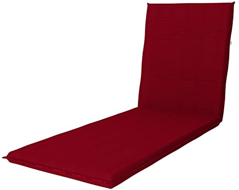 Doppler Auflage Rollliege Star Bordeaux I Gartenliege-Polster 195x60x6cm aus 100% Dralon I Liegestuhl-Auflage weich & bequem I Liegenauflage zum Festbinden an Rollliege