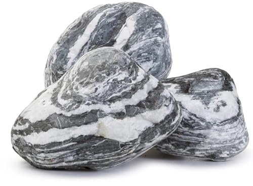 Sassi ciottoli bianco grigio Angel Stone in pietra naturale 200-400 mm 10 kg decorazione giardino pietre colorate Vivaio di Castelletto