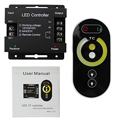 CCT LED Touch Dimmer 12 V - 24 V Switch to Warm White Cold White Dimming with Touch Technology Controller Dimmer Switch for CCT Strip Light Strips LED Strips