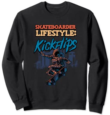 Kickflips Skating Skateboard Waveboard Longboard Skater Sweatshirt