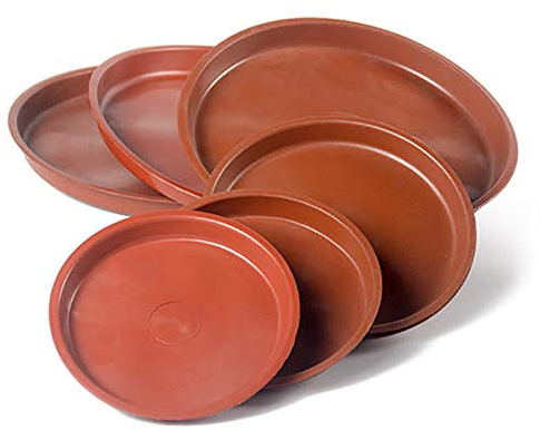 HYLYING 12 bandejas de plantas de 11 cm, platillo de plástico, base de maceta, paletas redondas, resistentes bandejas de goteo para plantas de interior y exterior