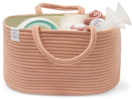 Natemia Baby Diaper Caddy Organizer - Baby Shower Basket for Gifts - Nursery Storage for Diapers, Wipes, Breast Pump - Portable Organizer and Gift Bag - Newborn Essentials