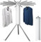 Rigwarl Estante de secado de ropa, estante de secado plegable retráctil que ahorra espacio, estante de secado giratorio de 360 grados, estante de secado de pie con soporte triangular, 16 varillas de