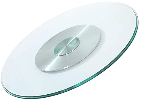 Générique Plateau tournant en Verre pour Table Le Grand Plateau pivotant Transparent Tourne en Douceur à 360 degrés dans Les Deux Directions Assiette de Service rotative de 24/28/32/35/39/43