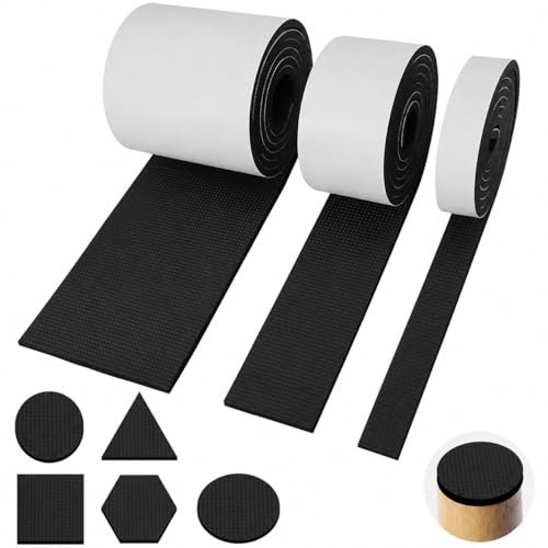Almohadillas Antideslizantes para Muebles, 3 Rollos Goma Antideslizante Adhesiva, Protector Patas Sillas, Alfombrillas Antideslizantes Autoadhesivas para Muebles, para AntiarañAzos y Reducen EI Ruido
