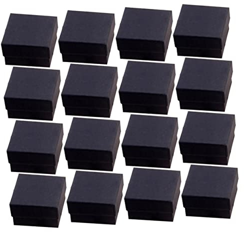 TENDYCOCO 96piezas Cajitas De Almacenamiento De Joyas Cartón Kraft Organizador Pulseras y Anillos Con Caja Para Bodas y Ocasiones Especiales Negro