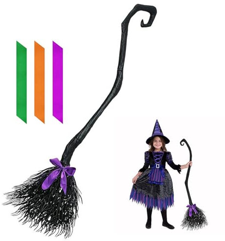 Halloween witch broom, hexe fliegender besen,54.5 inch halloween witch broom, Abnehmbare Besen Requisiten, Halloween Party Hexen Kostüme Zubehör Halloween Deko Outdoor Garten Indoor Party Dekoration