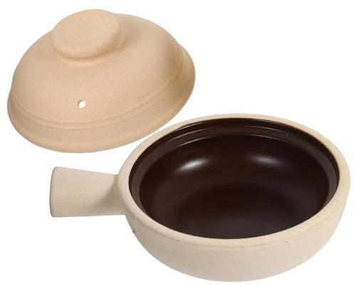 Amosfun Elegant Single Handle Casserole Pot Stew Pot Enamel Cooking Kitchen Tool Hot Soup