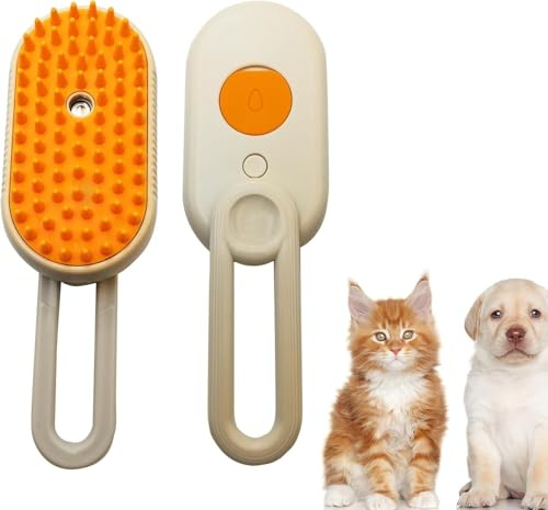 Furmist Deluxe, Furmist Cat Brush, Cat Steam Brush for Shedding, Cat Grooming Brush with Steam, Misty Dog Grooming Brush, 3 In 1 Steamy Pet Brush Dog&cat, Remove Tangled Hair (Grey)
