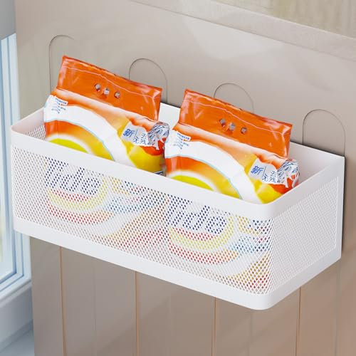 Étagère magnétique pour machine à laver, panier de rangement magnétique pour machine à laver, étagère de rangement magnétique pour réfrigérateur, étagère à épices pour réfrigérateur (blanc, 34 x 14 x