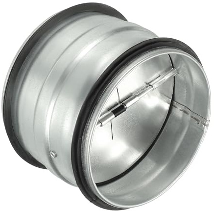YOKIVE 4-inch HVAC Backdraft Damper, One-Way Airflow Duct Draft Stopper with Spring-Loaded Folding Blades Inline Fan Vent, Great for Range Hoods Air Ventilation System (Silver Tone)