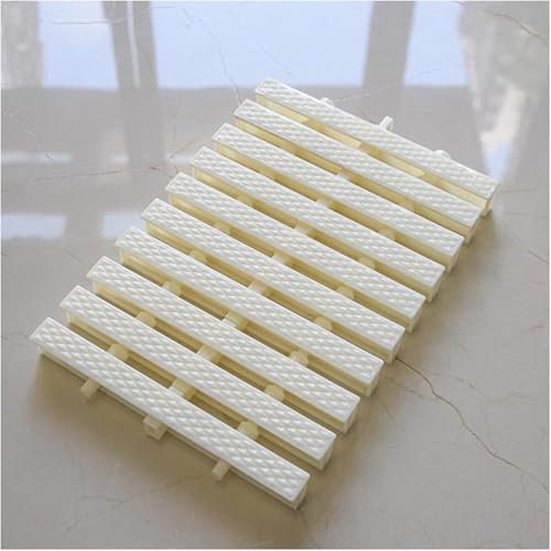 VUIKLCty Rejilla de Drenaje de plástico for canaletas de Piscina, Cubierta de Rejilla de Drenaje for Carreteras, Rejilla de Drenaje de Salida(White(40CM),4 PCS)
