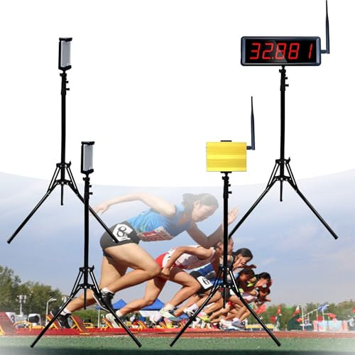 GYLRD Chronomètre Laser sans Fil pour Sprints, système de chronométrage de 40 mètres, Horloge de Course, avec trépied réglable pour athlétisme, Football, entraînement de Vitesse, vélo, Moto