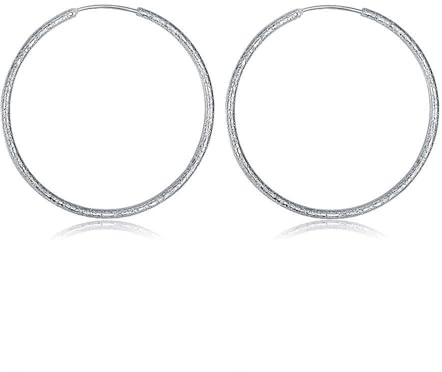 KnSam Orecchini a cerchio in oro bianco 750 18 carati, orecchini a cerchio grandi, in oro 18 carati, stile Liberty, veri gioielli in argento