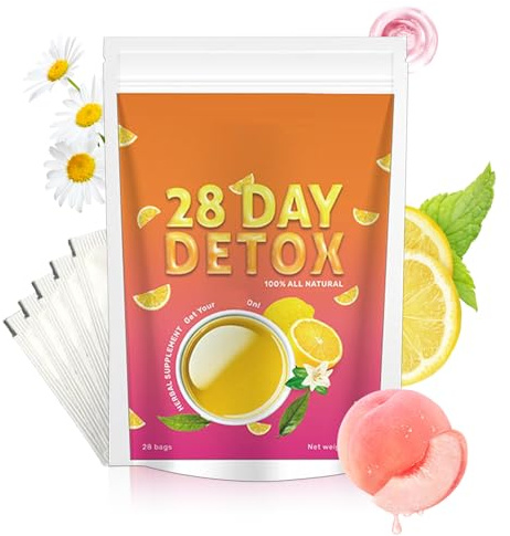 Te Divinas Desintoxicación 28 Días, Detox Adelgazante Potente, Té De La Mañana Con Limón Y Melocotón, For Belly Fat and Bloating, Slim Tea Detox Vientre Plano, Moldear El Cuerpo