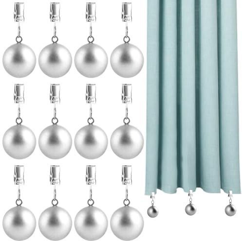 12 pesi per tovaglia in resina con morsetti in metallo a clip, colore argento, per tende da esterno e bandiere