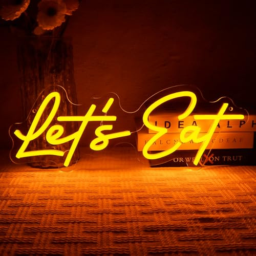 OYCGZV Let's Eat Neon skylt låt oss äta LED neonskylt vägg kök neonskylt USB LED-skylt för hem kök restaurang matsal bar café business brunch party hotell dekoration