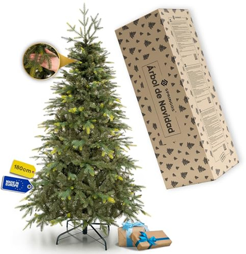Springos Árbol de Navidad Artificial de 180 cm – Abeto Natural Artificial denso con 532 Puntas, árbol de Navidad Realista con Soporte de Metal Resistente para salón y Oficina
