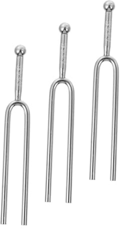 3 Premium Gitarrenstimmgabeln 440 Hz A-ton für Musikinstrumente | Silbernes Metall, Kompakt und Tragbar, zum Einsatz bei Musikaufführungen