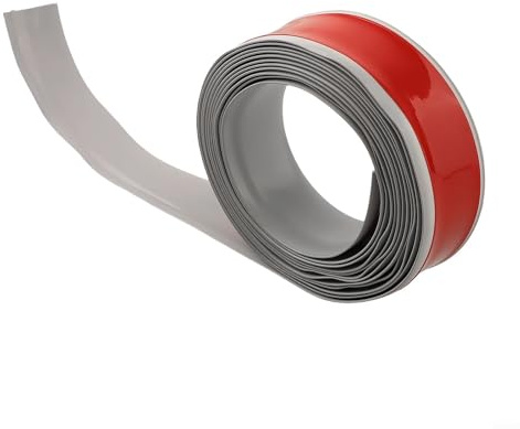 PVC-Bodenleiste 5 m für einfaches Anbringen an Wänden und Ecken (S Grau)