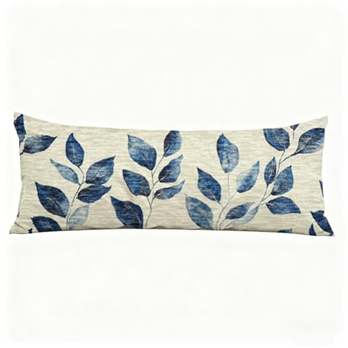 Taie Oreiller Simple Oreiller de Corps Feuilles Taie de Traversin 145 x 40 cm (Lot de 1) Coussin pour Dormeur Latéral,Impression Recto Verso Velour Taies D'oreillers pour Salon Lit Coussin Long H0-752