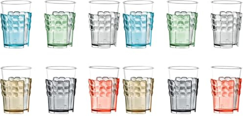 Guzzini Fratelli Tiffany pio & Tito Toso, Reggibicchieri Portabicchieri Colorati Acrilico Set 6 Pezzi Multicolore, SMMA 19970052 (Confezione da 2)