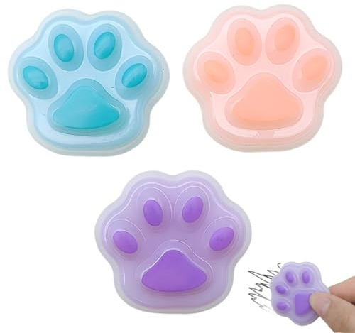 CEJAS 3 Pièces Gommes en Forme de Pattes de Chat - Gomme pour Stylo Gel Effaçable et Gomme Silicone pour Encre Thermique - Design Mignon pour Fournitures de Bureau