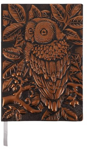 jojofuny Bloc de Notas A5 Estilo Europeo Retro Búho, Tapa Dura de Cuero y Papel, Adecuado para Escritura y Scrapbooking en Poesía o Ideas