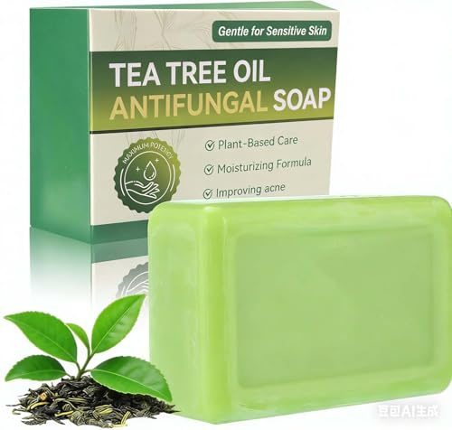 Jabón Antimicótico, Jabones Suaves Y Naturales De árbol De Té, Barra De Jabones De Baño Orgánicos for Rostro Y Cuerpo, Limpieza Profunda, Control De Aceite, Gel De Baño Hidratante Calmant