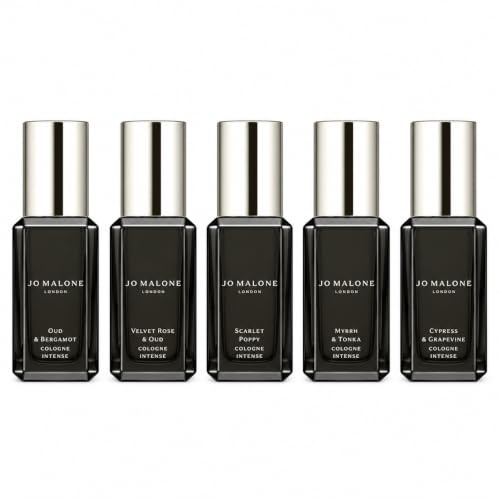 Jo Malone London | 5 Bestselling Scents Cologne Intense Discovery Collection | Limited Edition | 5 x 1.5ml | with Cypress & Grapevine Cologne Intense 10ml | Luxury Fragrance Gift Set for Women & Men