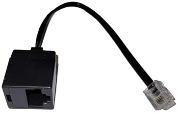 Dadusto 10 Stück Adapter von RJ11(6p4c) Stecker auf RJ45(8p4c) Buchse, Kabel: 4-adrig, flach und schwarz, 0,15 m