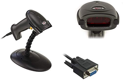 KALEA-INFORMATIQUE Scanner laser portatile per codici a barre. Con portale a mani libere, connessione seriale RS232 DB9. Per EAN, Codice 39, Codabar, Codice 128 ecc...