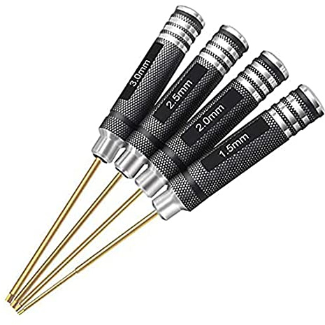4 st 1,5 mm 2,0 mm 2,5 mm 3,0 mm sexkantsskruvdragare set titan hexagon skruvmejsel skiftnyckel verktygssats för flera axlar FPV racing drönare RC quadcopter bilmodeller .