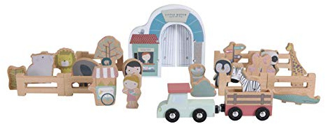 Little Dutch 4488 Holz Zoo Spiel Set mit Zubehör 28-teilig